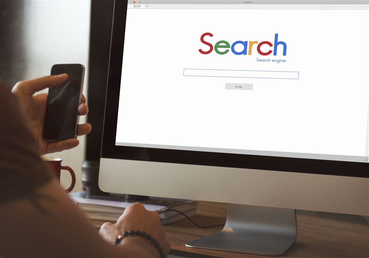 Person doing SEO work on a computer